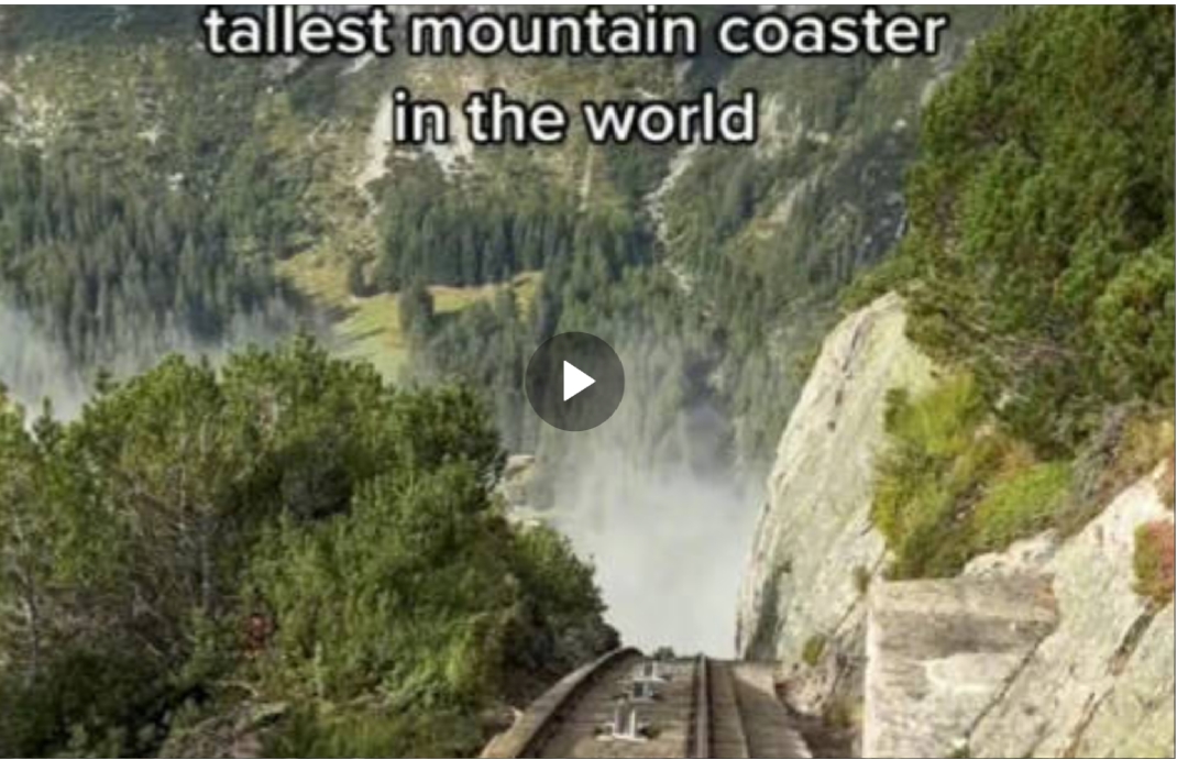 原来这才是真实版过山车# 瑞士盖尔默过山车，是欧洲最陡峭的山间缆车之一。最大坡度能达到106度，最直观的感受到过山车的垂直视野。