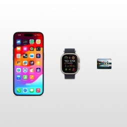 iPhone 15 Pro Max、Apple Watch Ultra和Apple Vision Pro屏幕组件的实际面积对比。