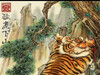 明代大画家唐寅字伯虎真迹《猛虎下山图》，关注我，更多精彩内容！！！。