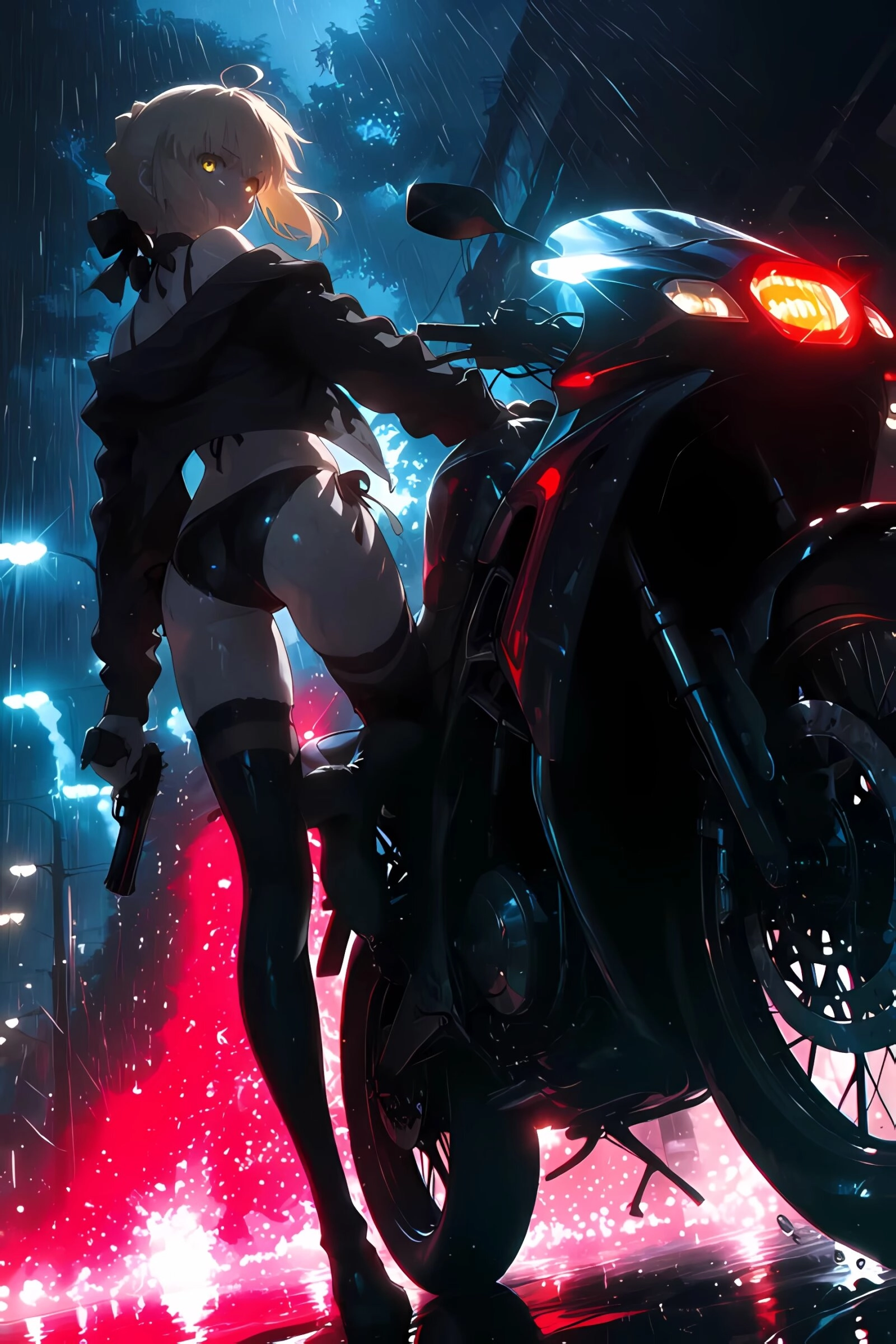 霓虹雨幕下，新宿的暗刃骑手