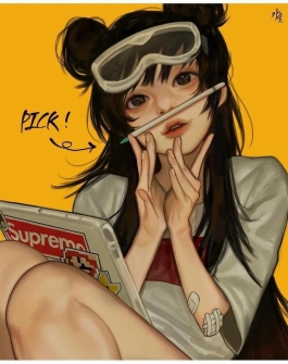 韩国少女插画作品分享