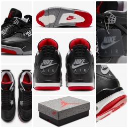黑红AJ4官网 2月17日发售|||大家期盼已久的黑红 Air Jordan 4 “Bred Reimagined” 国内上周已有部份潮流鞋店率先发售。