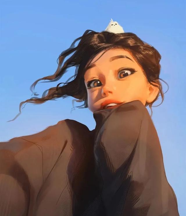 手绘女生插画头像 | ©️：samdoesarts