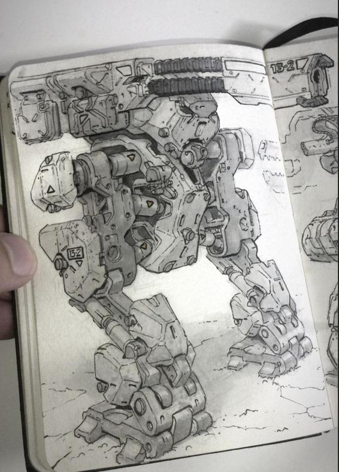 科幻手绘动漫原画：细腻的笔迹线稿可以隐藏故事