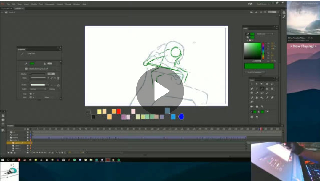 《用Adobe animation cc 绘制2D逐帧动画过程》（缩时），出自：Guzzu
