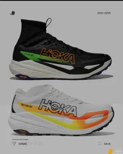 HOKA TECTON X4曝光 延续了中帮袜套鞋口，会有两个鞋面材料的版本？吗？   via：stallion_ running.id   #越野跑 #越野跑装备 #跑步装备 #越野跑鞋