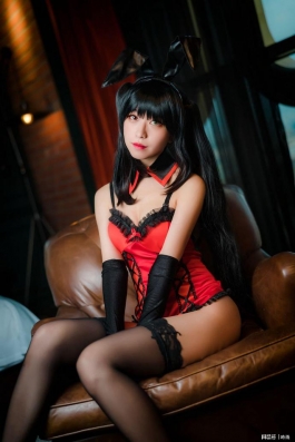 约会大作战-时崎狂三兔女郎cosplay，中二病高中生，最邪恶的精灵