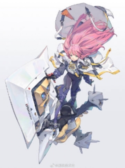 热血重装少女线稿, 人物插画、概念设计师 URORONG ウロロン 手绘角色设计临摹参考.