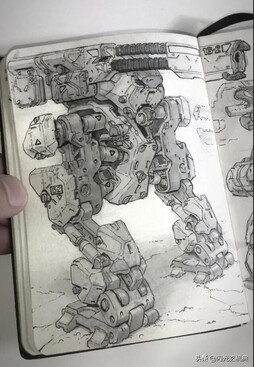 科幻手绘动漫原画：细腻的笔迹线稿可以隐藏故事