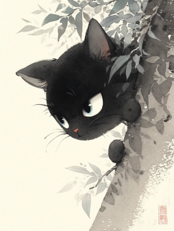 黑猫|||#插画