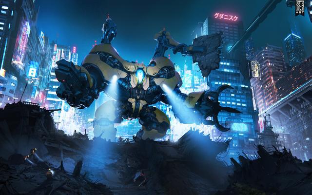 一组相当帅气的机甲类插画作品欣赏！充满着钢铁机械特...