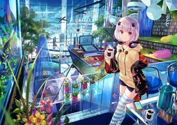 充满幻想世界的插画，用色绚烂绮丽，光影特效很赞