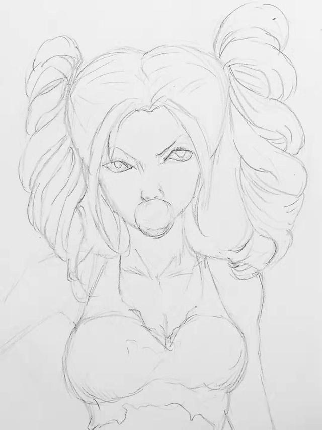 手绘插画性感的小丑女，详细教程简单又易学