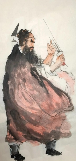 原创国画《钟馗砺剑图》