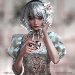 " A gift to you 9S " 画师N I X E U 2B#尼尔:机械纪元# ​​​