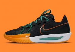 Nike GT Cut 3「Hurricanes」  GT Cut 3新配色官图，黑色鞋身搭配绿色细节和橙色外底，有点龙年配色的味道