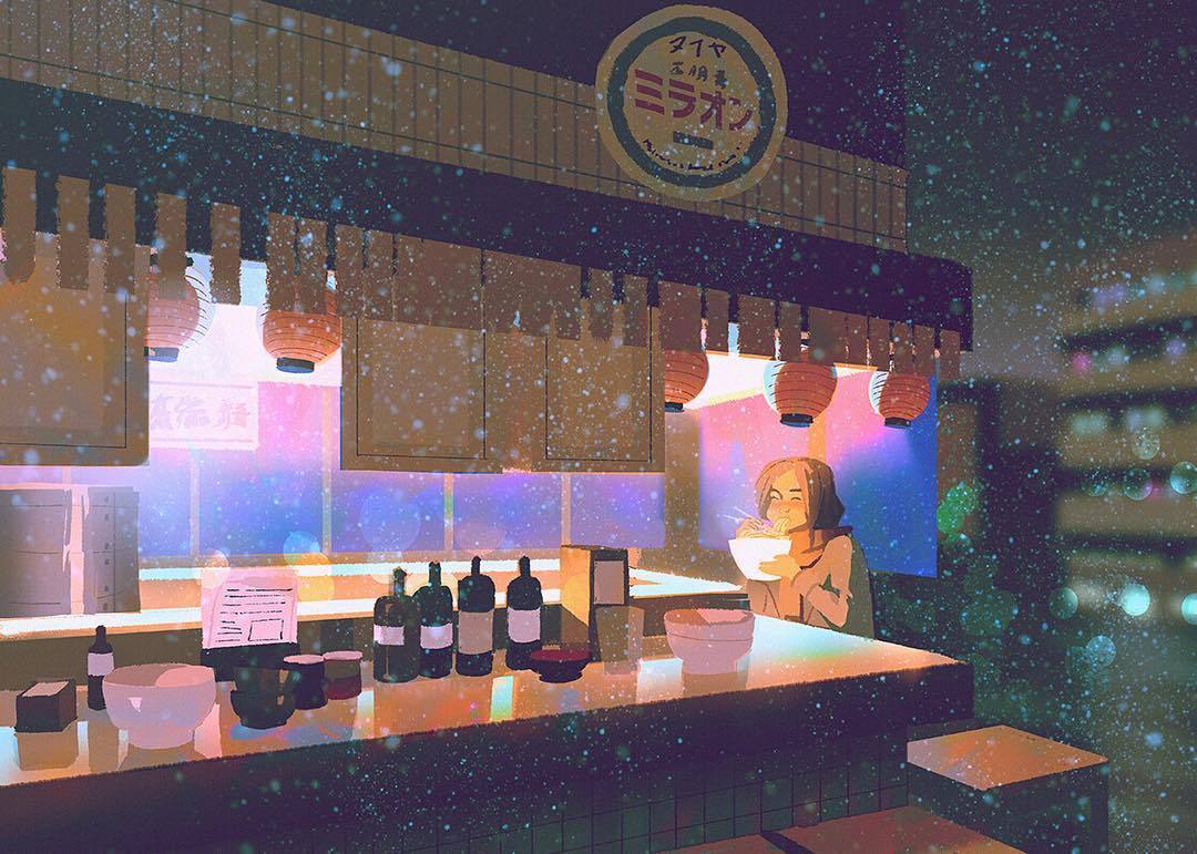 【ShowCase】#插画# #灵感的诞生# 灵感point｜光 冷色调中...