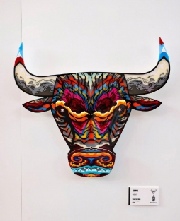 #Sneaker Art# 公牛队主题艺术展在芝加哥联合中心举办，好想去看看啊！ ​​