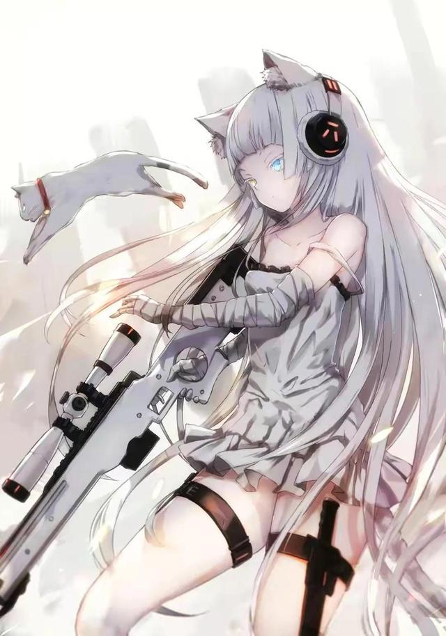 持枪的少女——二次元插画作品欣赏