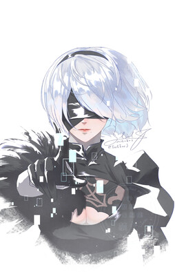 试着画了2B。希望你们喜欢！☺️☺️