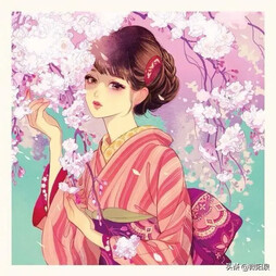 日本插画艺术家 マツオヒロミ 笔下优雅的和服少女