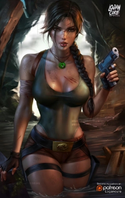Lara Croft (Tomb Raider) 画师Logan Cure 劳拉·克劳馥#古墓丽影# ​​​​